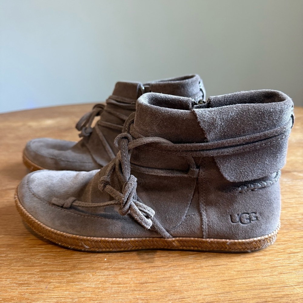 UGG Australia Reid Slate Ankle Boot 1019129 Suede Bootie zipper 7.5
